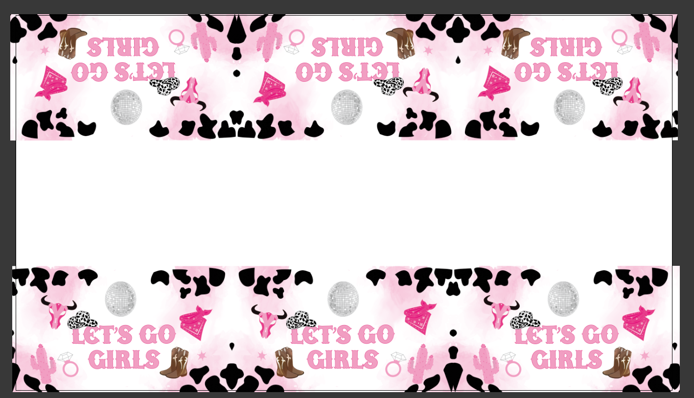 Pink Cow Girl Rectangle Plastic Table Cover