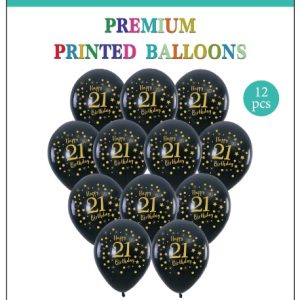 Happy 21st Birthday 12" Latex Balloons - 12ct.