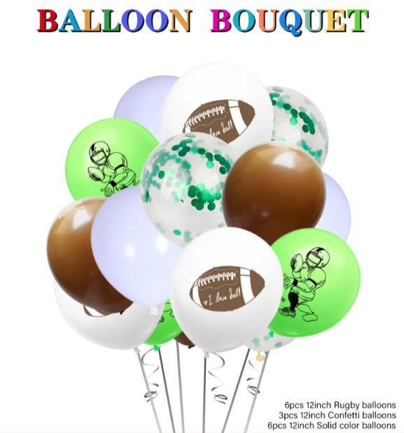 Football 12" Latex Balloon Bouquet
