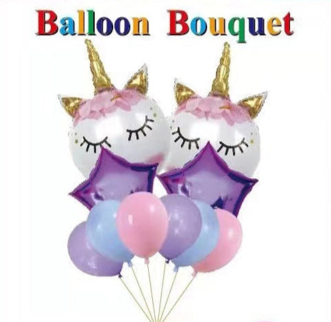 Pastel Unicorn Helium Balloon Bouquet