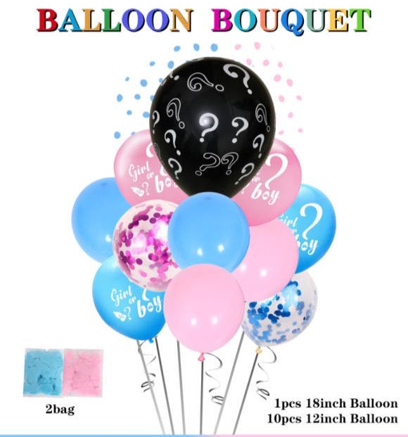 Gender Reveal Helium Balloon Bouquet