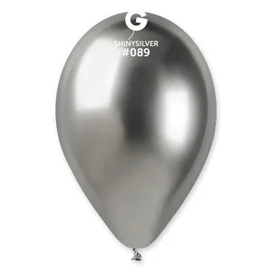 Gemar 12" Shine Silver Latex Balloons