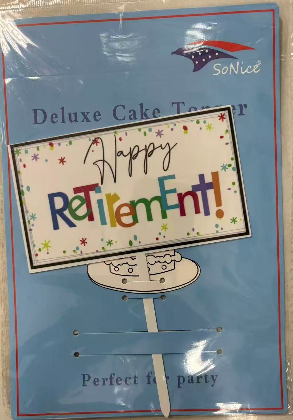 Happy Retirement Cake Topper - 7" x 5"