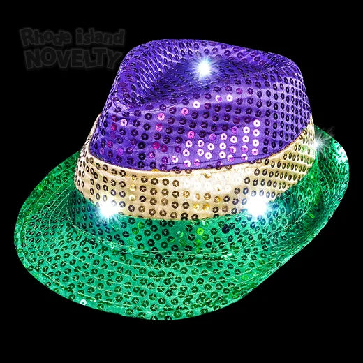 Mardi Gras Light Up Fedora Hat