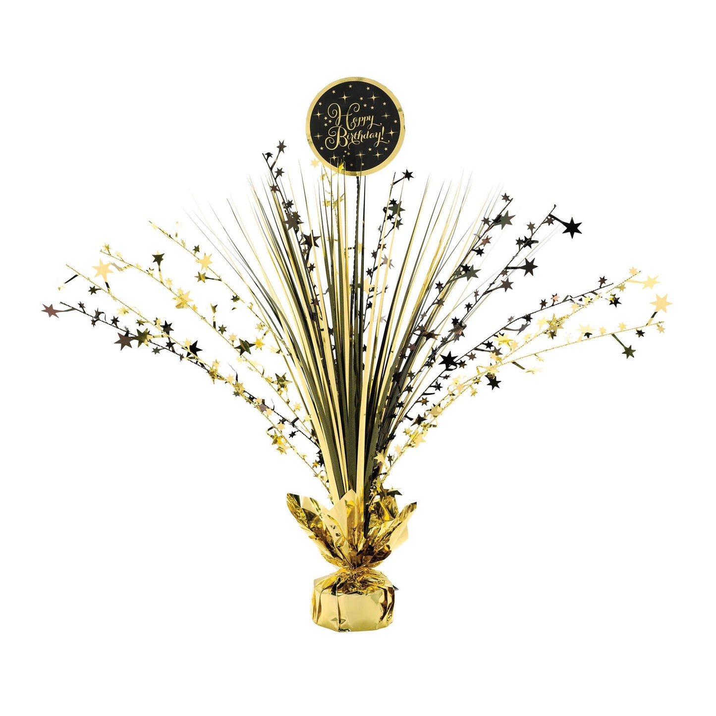 Gold Birthday Foil Spray Centerpiece