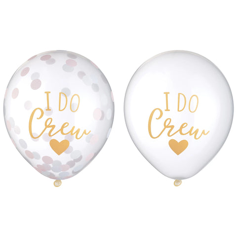 "I Do Crew" Confetti Latex Balloons