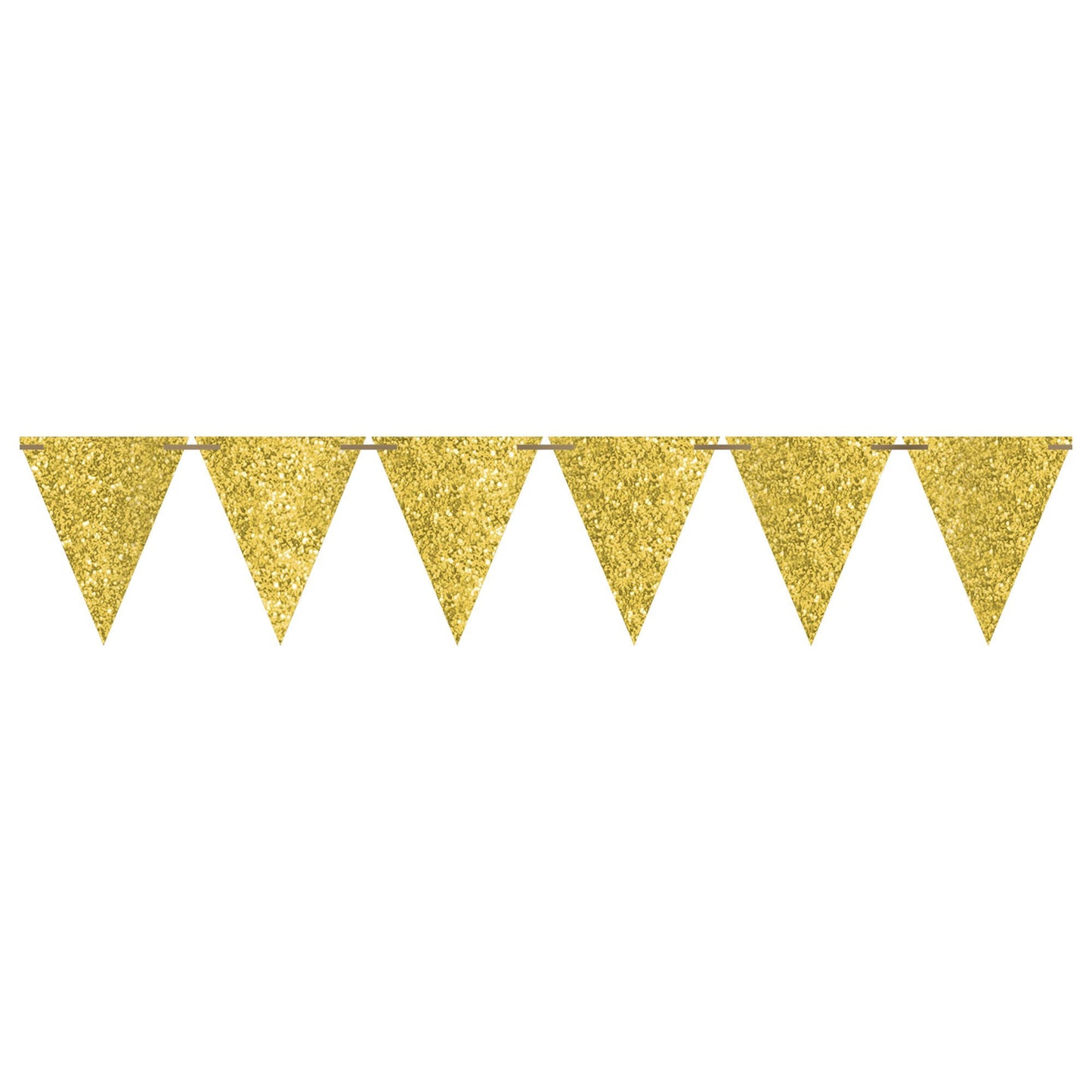 Large Paper Pennant Banner - Sparkle Gold