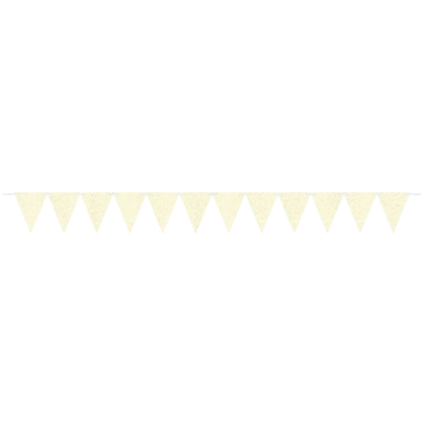 Large Paper Pennant Banner - Sparkle White