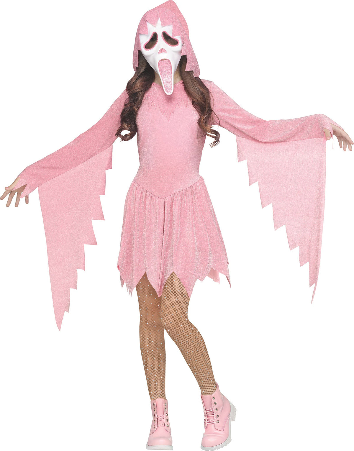 Pink Glitter Ghost Face Child Costume