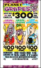 PLANET OF THE GRAPES PULL TAB 960 TICKETS