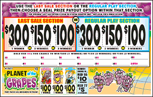 PLANET OF THE GRAPES PULL TAB 960 TICKETS