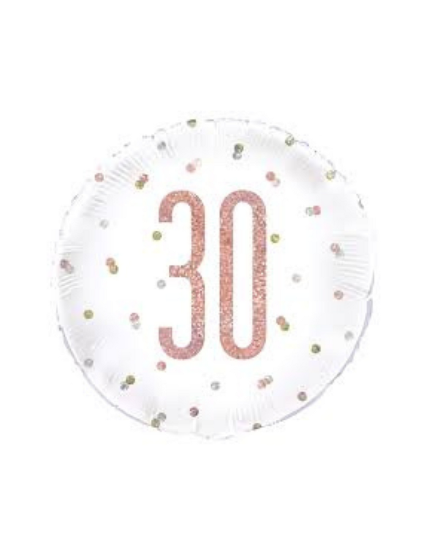 18" Holographic Rose Gold 30th Birthday Helium Filled Mylar