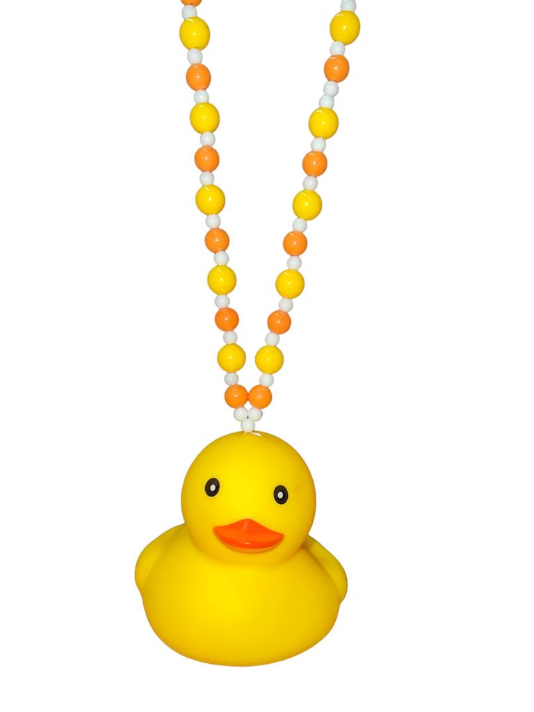 Jumbo Yellow Rubber Duck Beaded Necklace