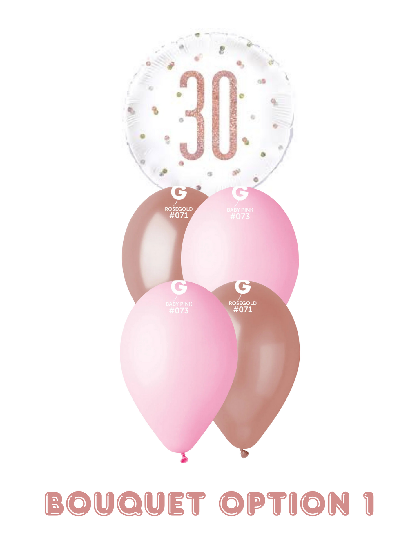 18" Holographic Rose Gold 30th Birthday Helium Filled Mylar