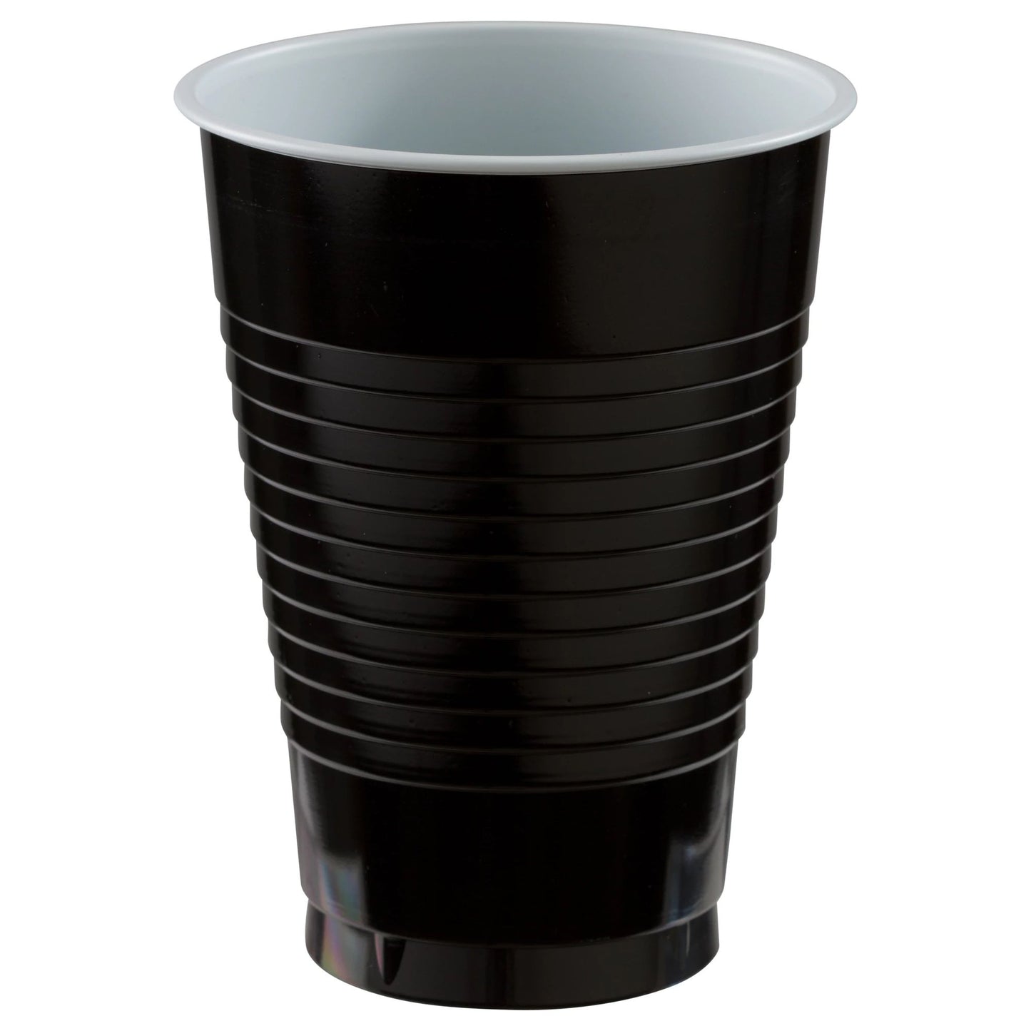 PLASTIC CUPS - JET BLACK   12OZ   20 COUNT