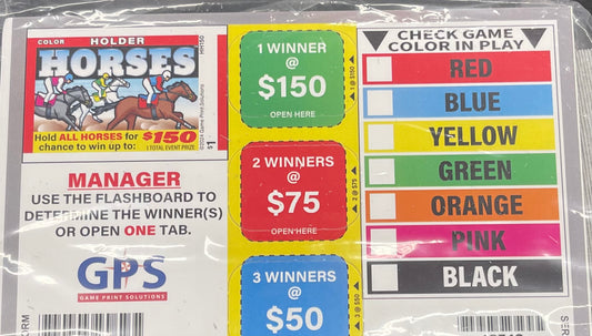 HOLDER HORSES PULL TAB 224 TICKETS