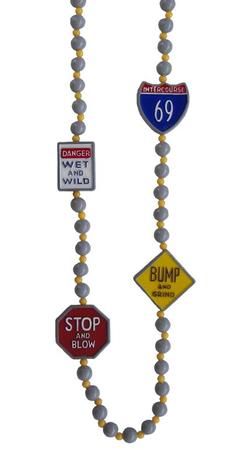 Dirty Street Sign Beaded Necklace