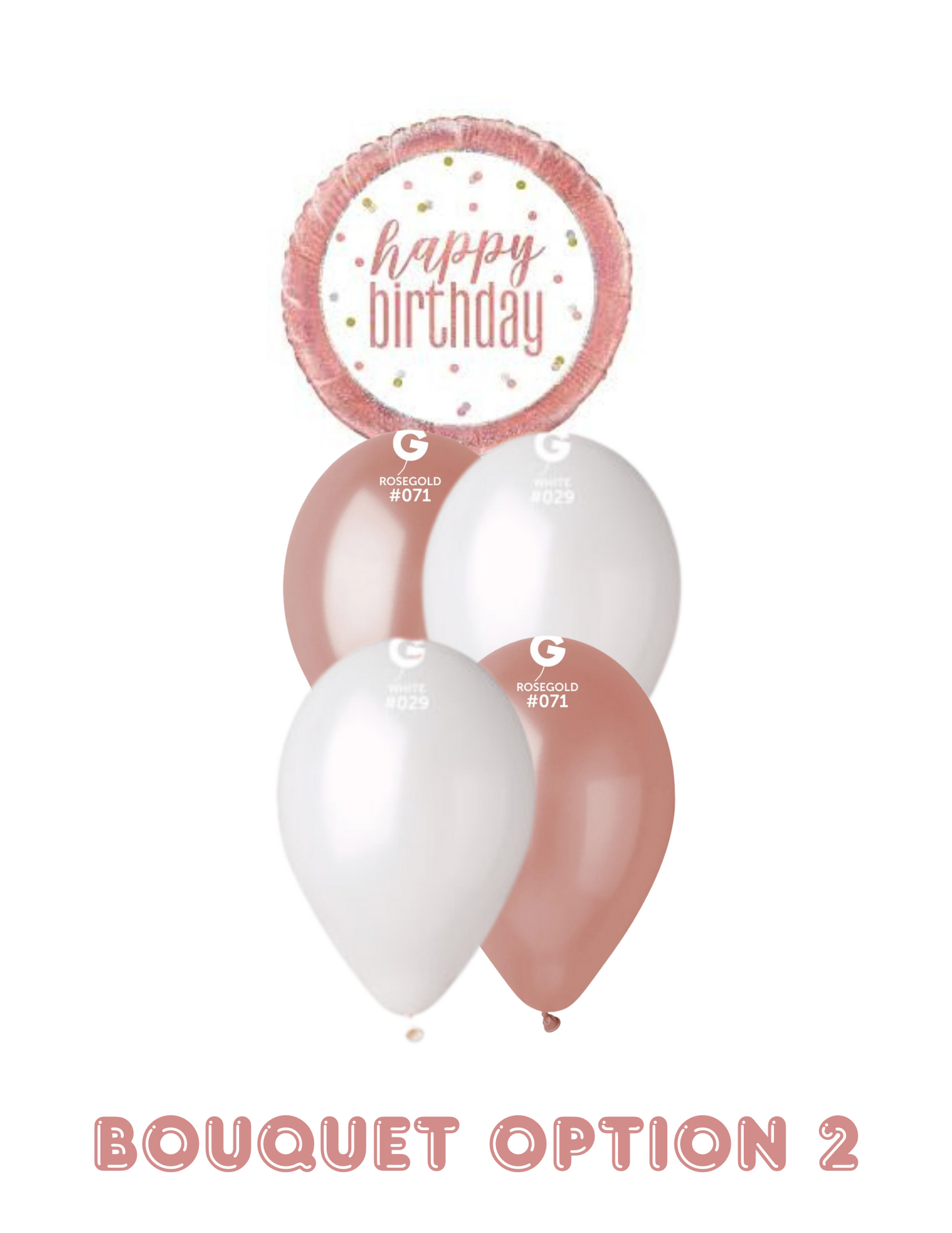 18" Holographic Rose Gold Happy Birthday Helium Filled Mylar