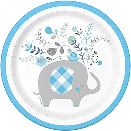 Blue Elephant 7" Paper Plate