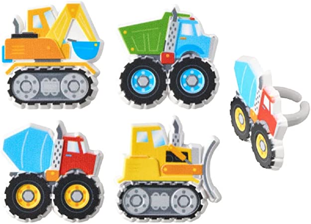 CONSTRUCTION CUPCAKE RINGS 12CT