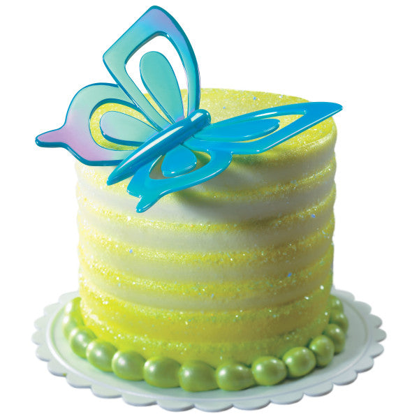 IRIDESCENT BUTTERFLY LAYON CAKE TOPPER