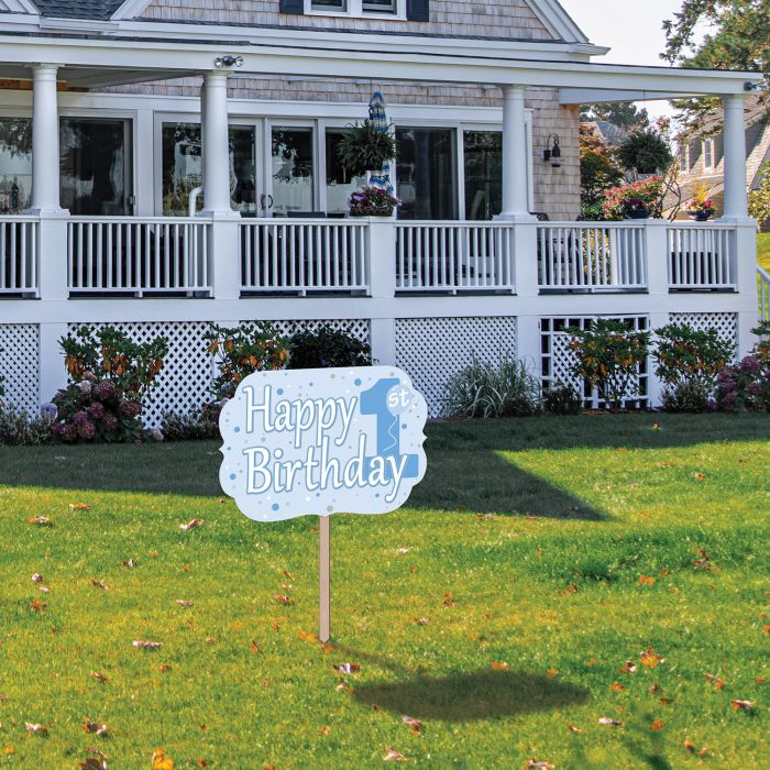 Blue1st Birthday Wooden Yard Sign