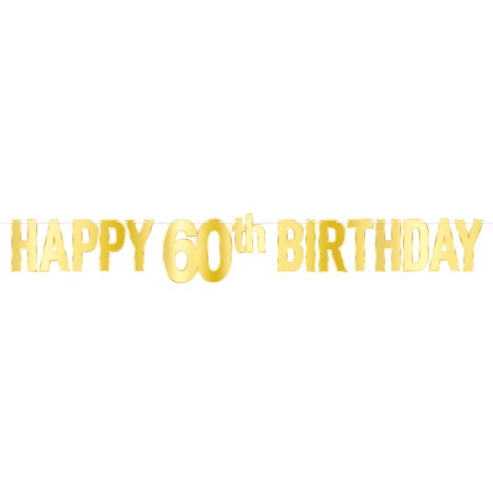 60th Birthday Gold Streamer