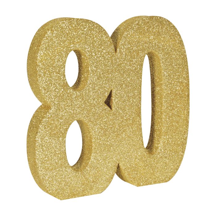 3-D Glittered "80" Centerpiece