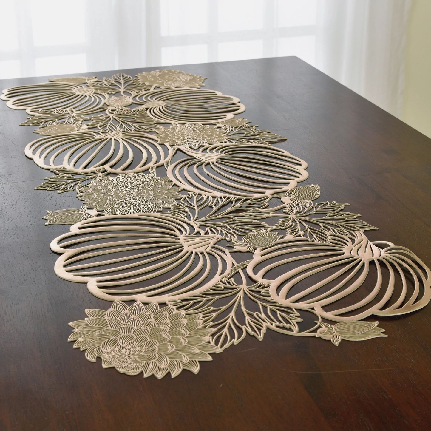 Pumpkin Floral Vinyl Table Runner