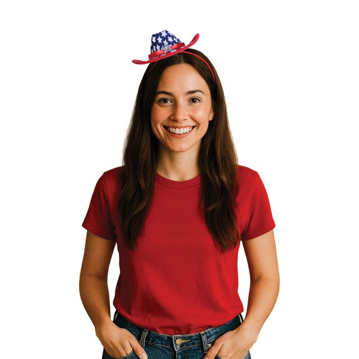 Mini Patriotic Cowboy Hat Headband