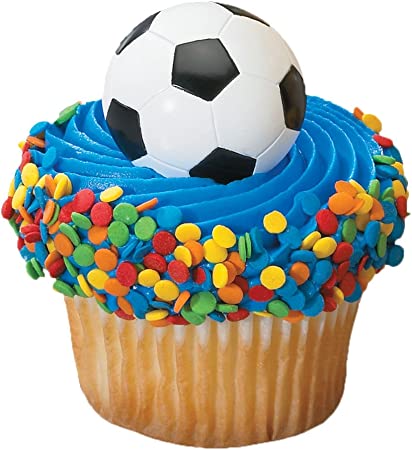 SOCCER CUPCAKE RINGS 12CT