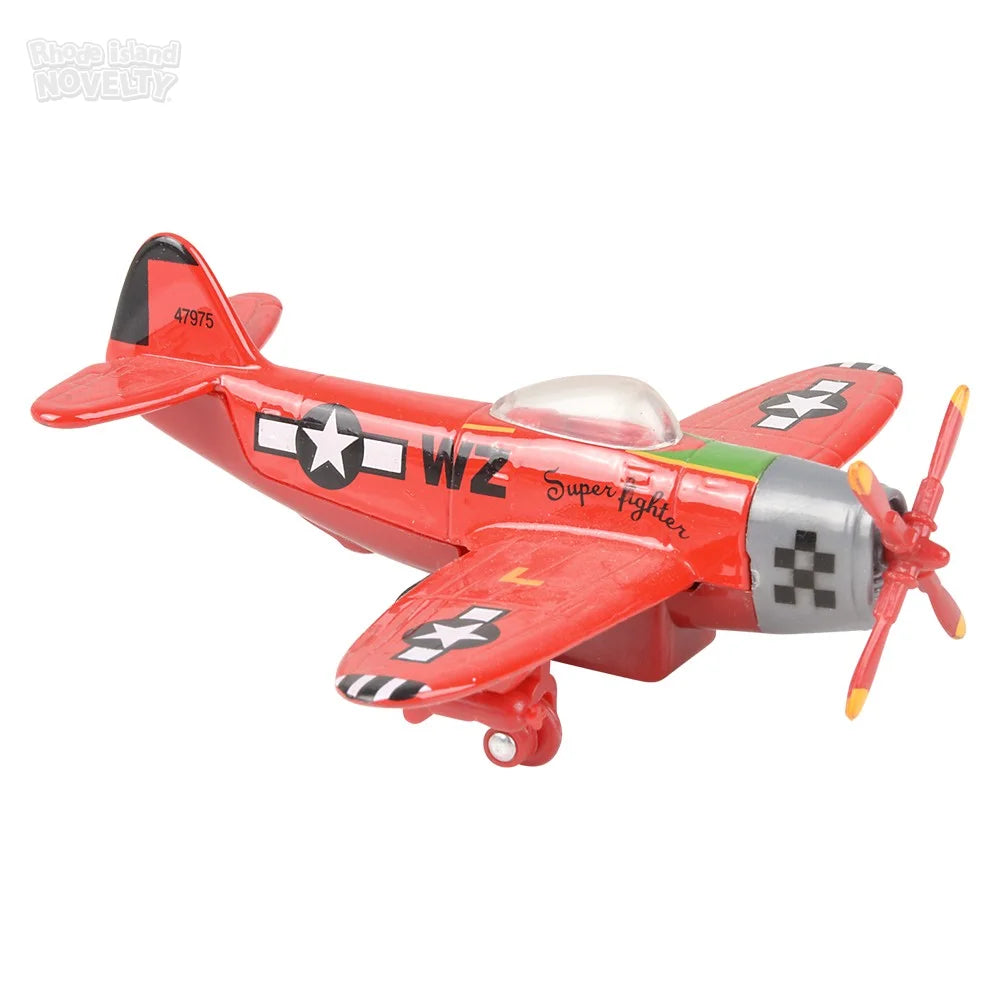 5" Die-Cast Pull Back Vintage Plane