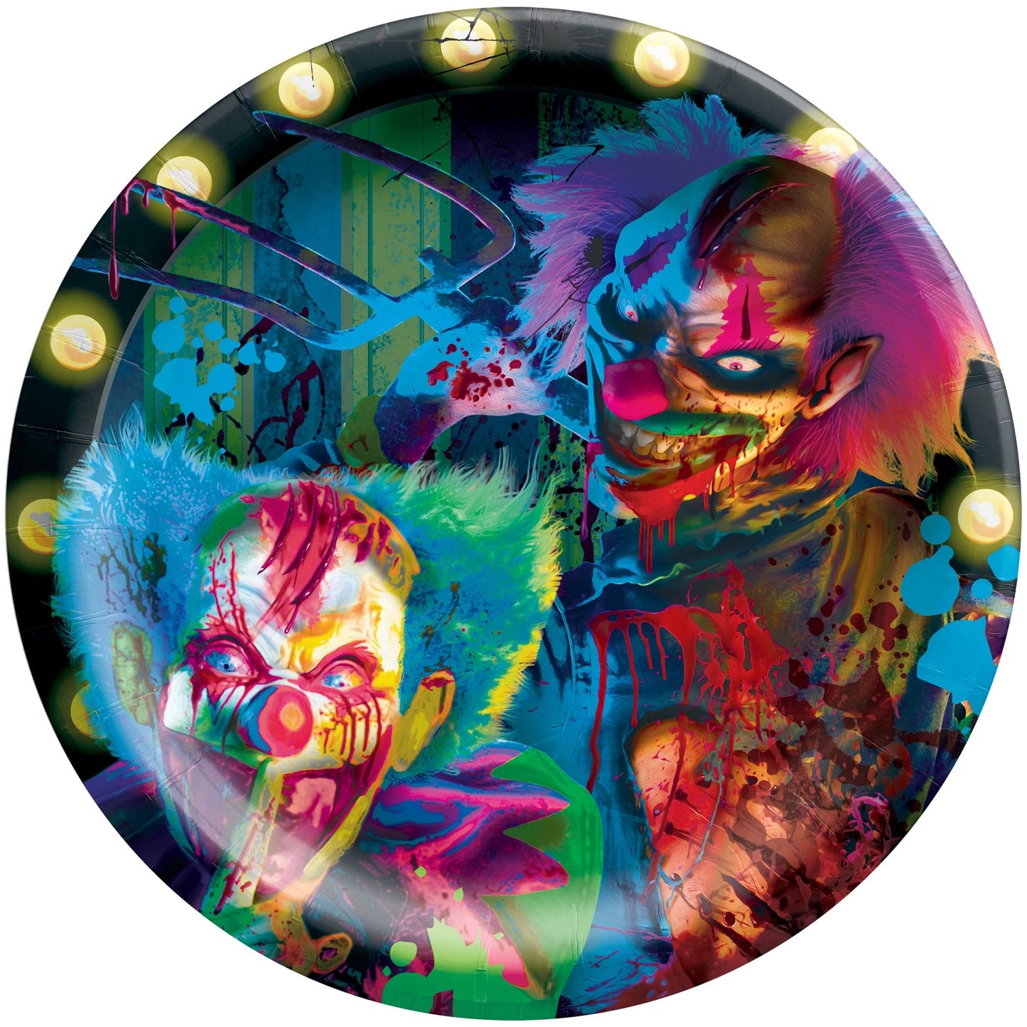 Creepy Carnival Blacklight 10" Paper Plates