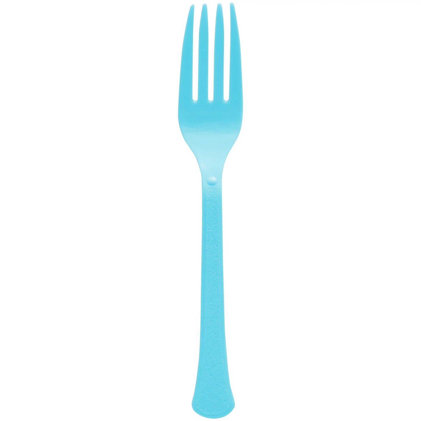Caribbean Blue Plastic Forks - 50ct.