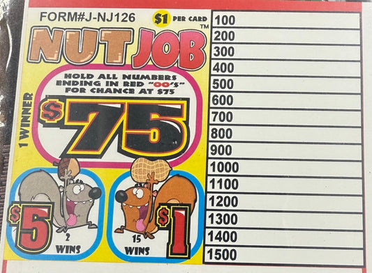 NUT JOB PULL TAB, 126 TICKETS