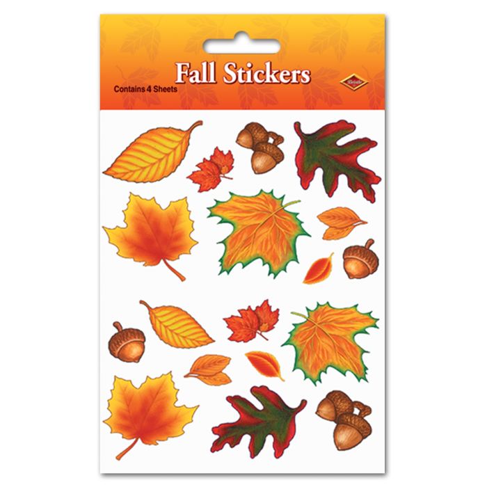 Fall Leaf Stickers - 4 Sheets