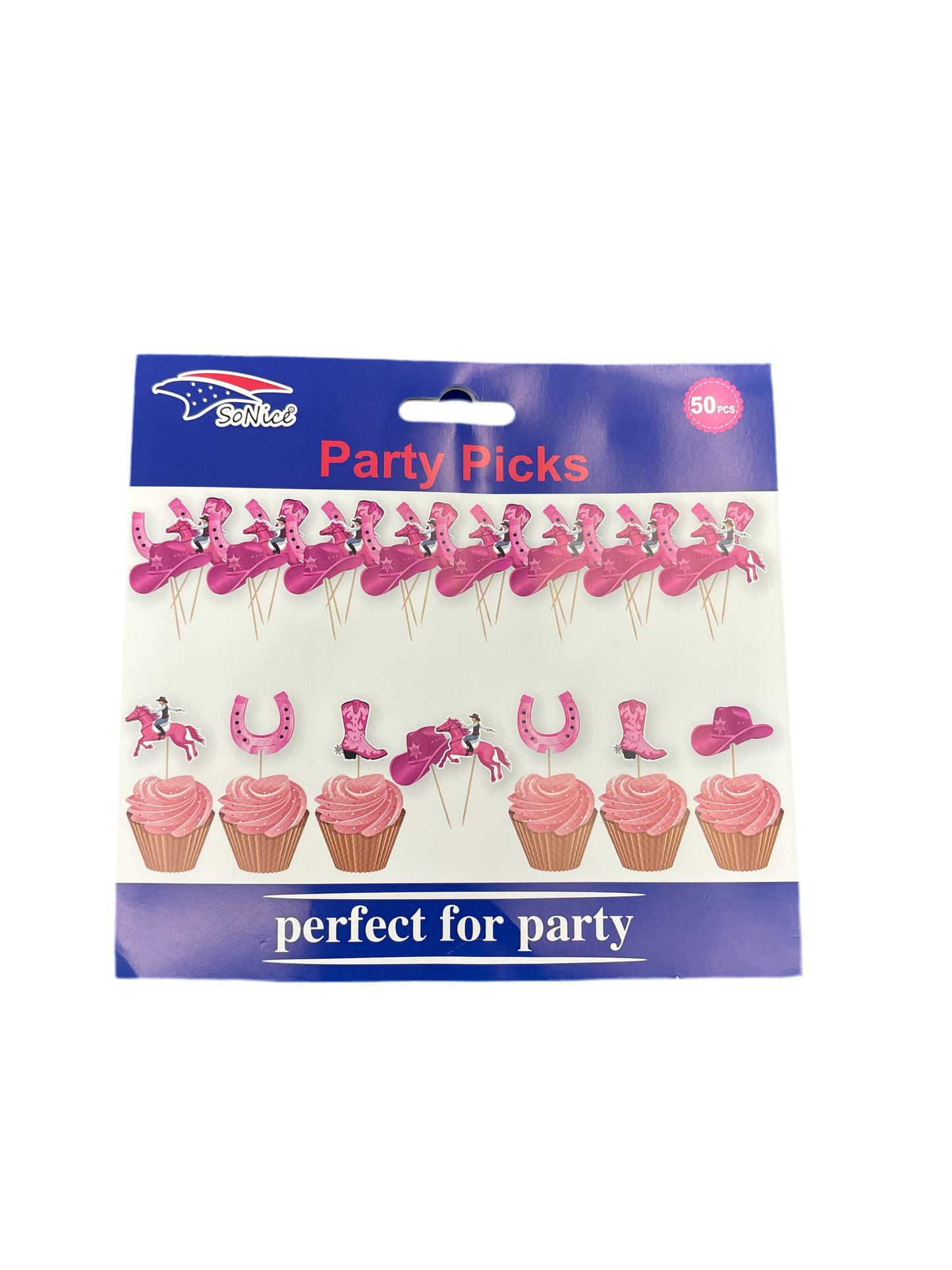 Pink Cow Girl Cupcake Picks