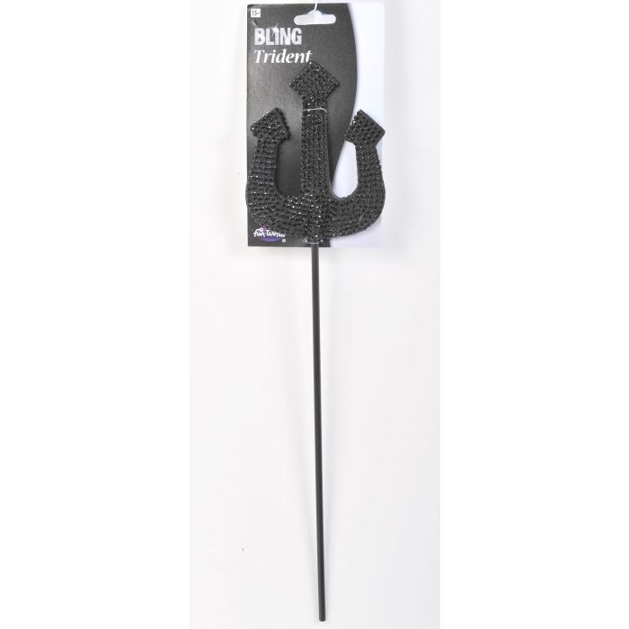 Black Rhinestone Devil Pitchfork