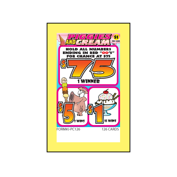 PIGGIES AND CREAM PULL TAB, 126 TICKETS