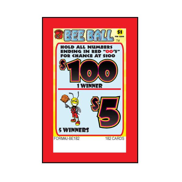BEE BALL PULL TAB 182 TICKETS
