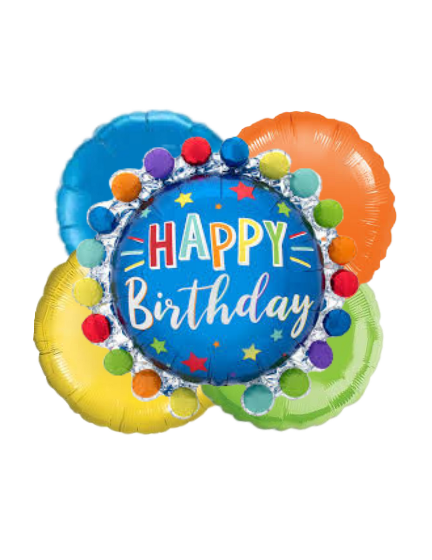 Dot Circle Happy Birthday Helium Boquete - Pick Up In-Store
