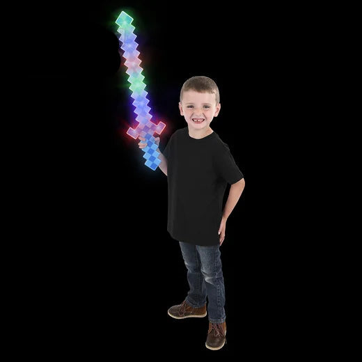 24" Light Up Blue Pixel Sword