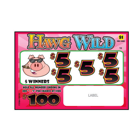 HAWG WILD PULL TAB 182 TICKETS