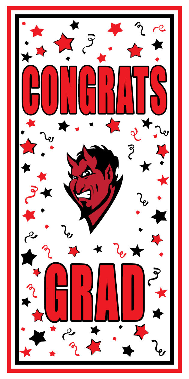 Jeffersonville Red Devils Door Cover - 30" x 60"