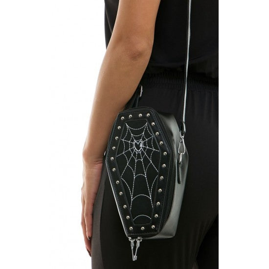 Black Coffin w/Spiderweb Purse