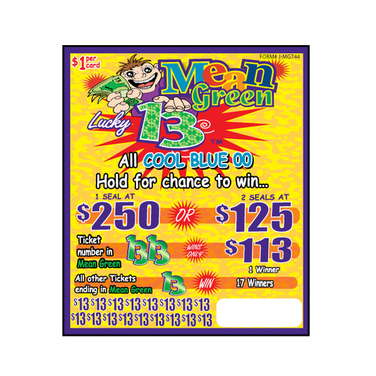 MEAN GREEN PULL TAB 744 TICKETS