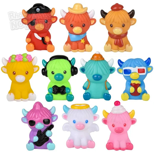 2" Rubber Highland Cows - 50ct.
