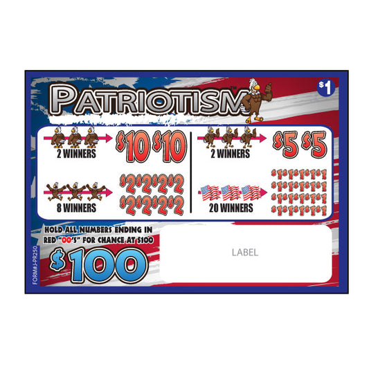 PATRIOTISM PULL TAB 250 TICKETS