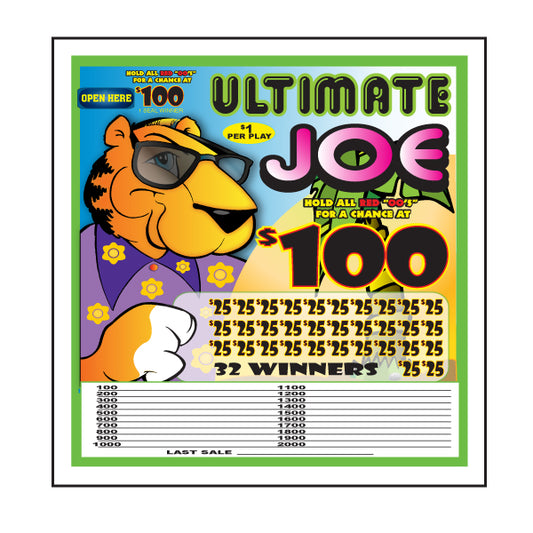 ULTIMATE JOE PULL TAB 4580 TICKETS 1145 BUNDLES