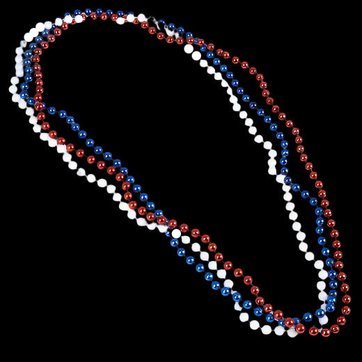 Red, White, & Blue Beaded Necklaces - 12ct.